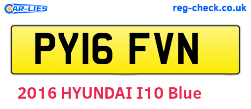 PY16FVN are the vehicle registration plates.