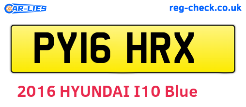 PY16HRX are the vehicle registration plates.