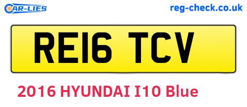 RE16TCV are the vehicle registration plates.