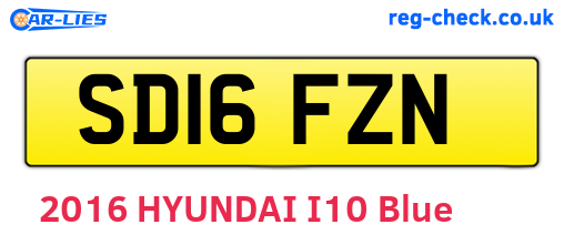 SD16FZN are the vehicle registration plates.