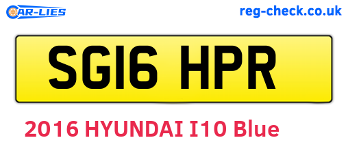 SG16HPR are the vehicle registration plates.