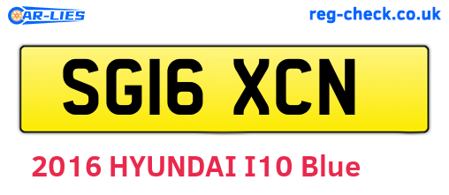 SG16XCN are the vehicle registration plates.