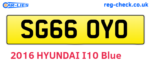 SG66OYO are the vehicle registration plates.