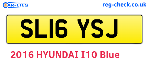 SL16YSJ are the vehicle registration plates.
