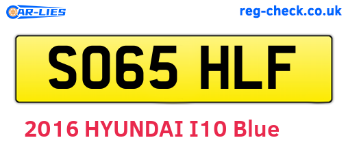 SO65HLF are the vehicle registration plates.