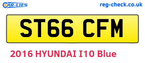 ST66CFM are the vehicle registration plates.