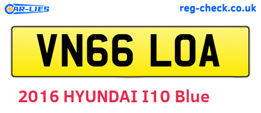 VN66LOA are the vehicle registration plates.