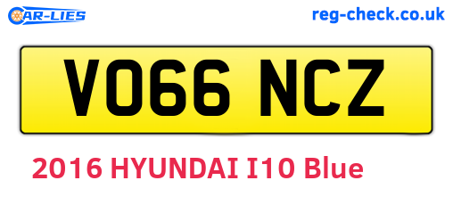 VO66NCZ are the vehicle registration plates.