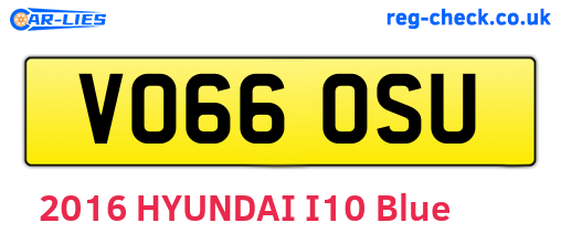 VO66OSU are the vehicle registration plates.