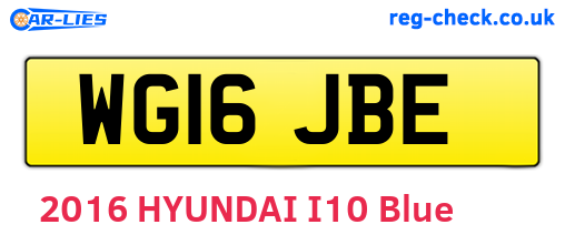 WG16JBE are the vehicle registration plates.