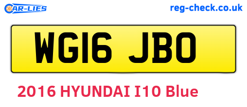 WG16JBO are the vehicle registration plates.