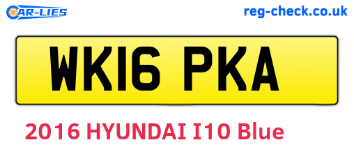 WK16PKA are the vehicle registration plates.