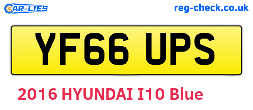 YF66UPS are the vehicle registration plates.