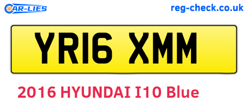 YR16XMM are the vehicle registration plates.