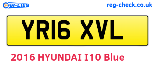 YR16XVL are the vehicle registration plates.