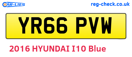 YR66PVW are the vehicle registration plates.