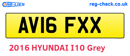AV16FXX are the vehicle registration plates.