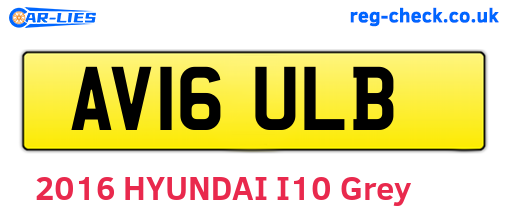 AV16ULB are the vehicle registration plates.
