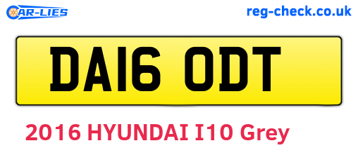 DA16ODT are the vehicle registration plates.