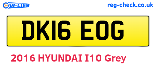 DK16EOG are the vehicle registration plates.