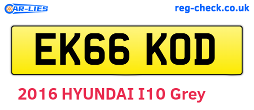 EK66KOD are the vehicle registration plates.