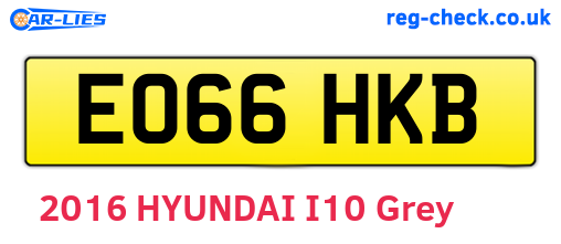 EO66HKB are the vehicle registration plates.