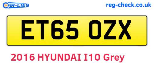 ET65OZX are the vehicle registration plates.