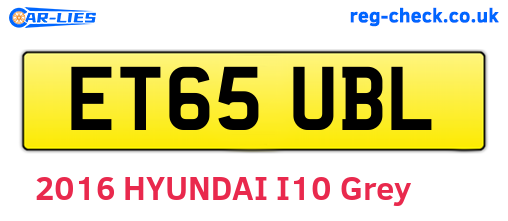 ET65UBL are the vehicle registration plates.