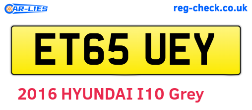 ET65UEY are the vehicle registration plates.