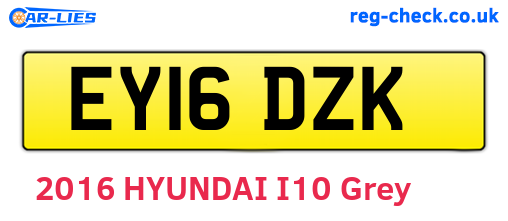 EY16DZK are the vehicle registration plates.
