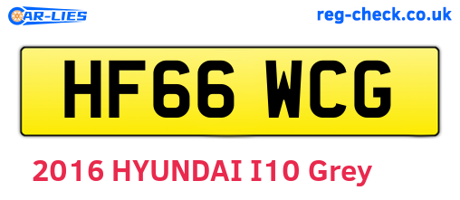 HF66WCG are the vehicle registration plates.