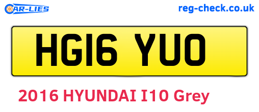 HG16YUO are the vehicle registration plates.