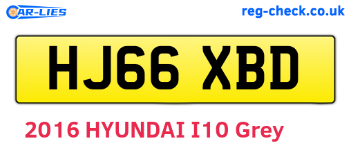 HJ66XBD are the vehicle registration plates.