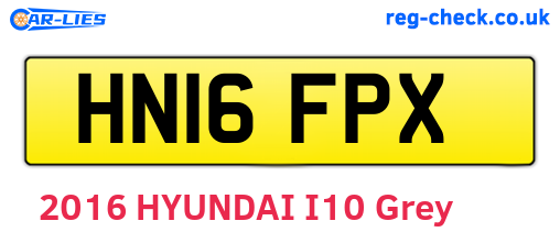 HN16FPX are the vehicle registration plates.