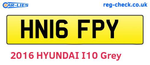 HN16FPY are the vehicle registration plates.