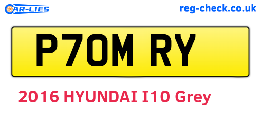 P70MRY are the vehicle registration plates.