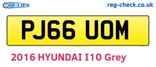 PJ66UOM are the vehicle registration plates.