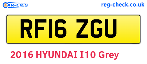 RF16ZGU are the vehicle registration plates.