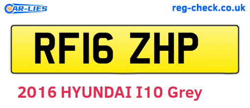 RF16ZHP are the vehicle registration plates.