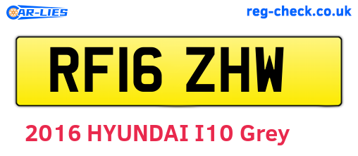 RF16ZHW are the vehicle registration plates.