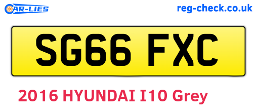 SG66FXC are the vehicle registration plates.