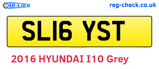 SL16YST are the vehicle registration plates.