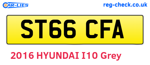 ST66CFA are the vehicle registration plates.