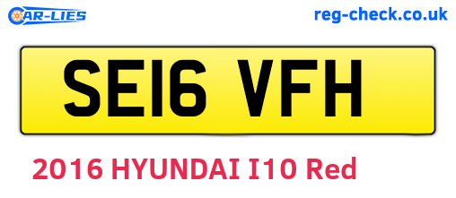 SE16VFH are the vehicle registration plates.