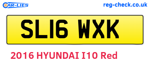 SL16WXK are the vehicle registration plates.