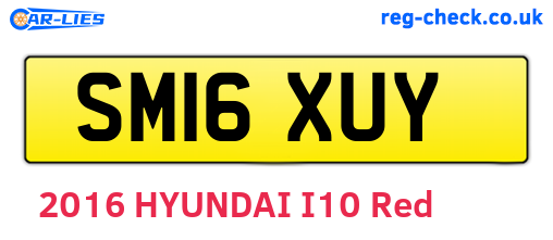 SM16XUY are the vehicle registration plates.
