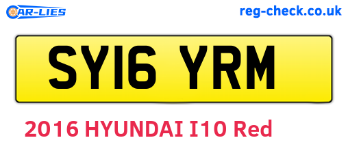 SY16YRM are the vehicle registration plates.