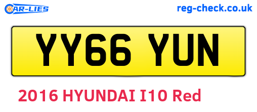 YY66YUN are the vehicle registration plates.
