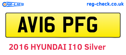 AV16PFG are the vehicle registration plates.