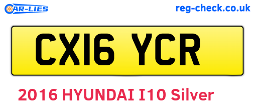 CX16YCR are the vehicle registration plates.